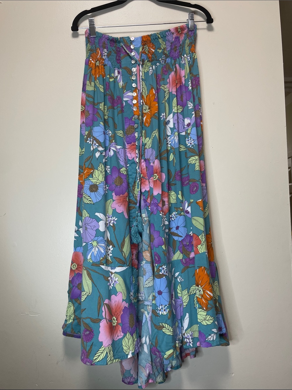 RACHEL Rachel Roy Floral Boho Button-Front Maxi Skirt - Medium